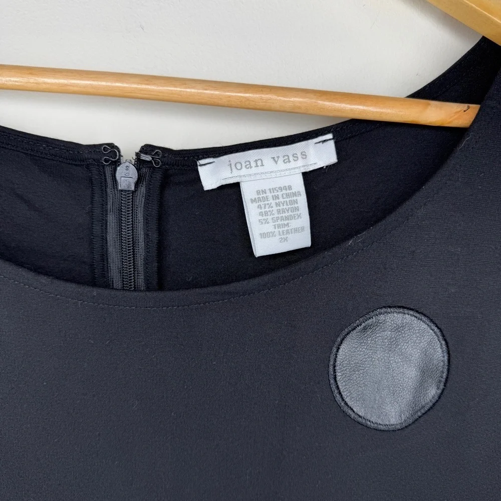 Joan Vass Black Dress with Polka Dot Accents - Picture 5 of 6